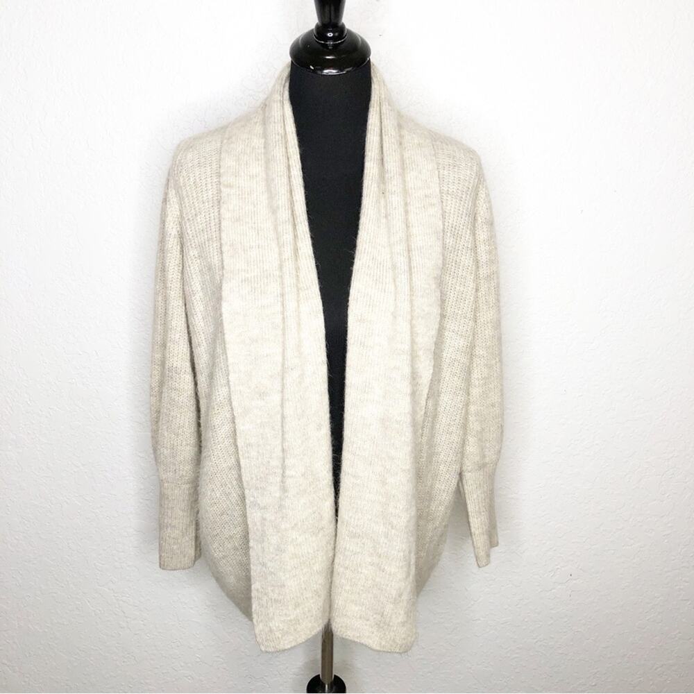 Rachel Parcell cream tan fuzzy soft open front shawl collar cardigan size XXS